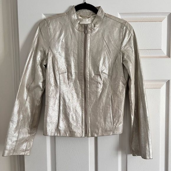 Jackets & Blazers - White House Black Market Gold / Champagne Shiny Woman’s Jacket | Size Small